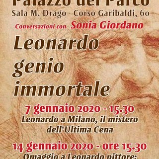 Diano Marina: al Palazzo del Parco la prima conferenza di Sonia Giordano su Leonardo Diano Marina: al Palazzo del Parco la prima conferenza di Sonia Giordano su Leonardo