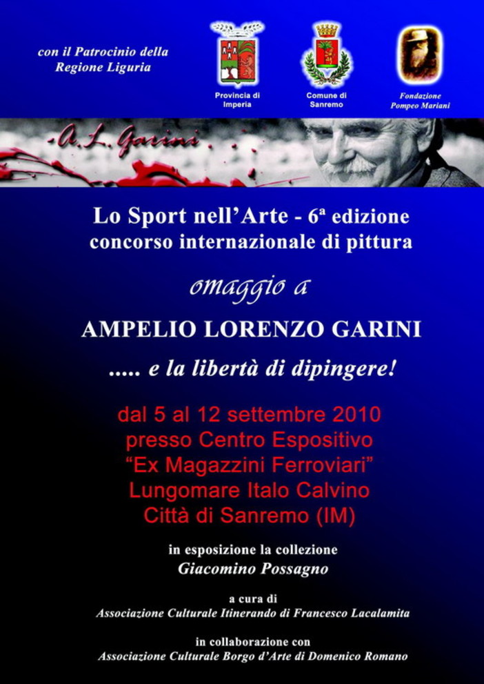 Sanremo: da domenica prossima il concorso internazionale 'Lo Sport nell'Arte'