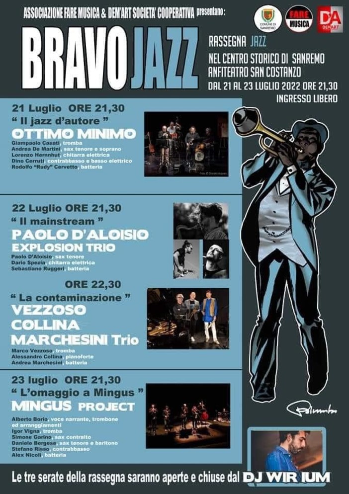 Sanremo: a San Costanzo è tutto pronto, questa sera il via alla 9ª edizione di Bravo Jazz Sanremo: a San Costanzo è tutto pronto, questa sera il via alla 9ª edizione di Bravo Jazz