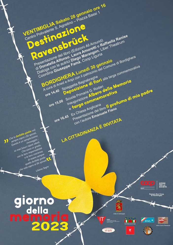 Ventimiglia: sabato al Centro Polivalente la presentazione del libro "Destinazione Ravensbrück" Ventimiglia: sabato al Centro Polivalente la presentazione del libro "Destinazione Ravensbrück"
