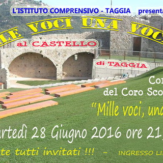 Taggia: questa sera concerto di fine anno scolastico per ‘Mille voci, una voce’ dell'Istituto Comprensivo di Taggia Taggia: questa sera concerto di fine anno scolastico per ‘Mille voci, una voce’ dell'Istituto Comprensivo di Taggia