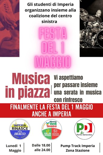 Imperia: domani Festa del Primo Maggio al Pump Track con i ragazzi del centrosinistra unito Imperia: domani Festa del Primo Maggio al Pump Track con i ragazzi del centrosinistra unito
