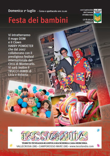 Vallecrosia: domenica prossima da 'Erio' appuntamento con la 'Festa dei Bambini' Vallecrosia: domenica prossima da 'Erio' appuntamento con la 'Festa dei Bambini'