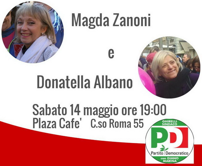 Elezioni Diano Marina: questa sera le senatrici del PD Albano e Zanoni a sostegno del candidati Marco Ghirelli