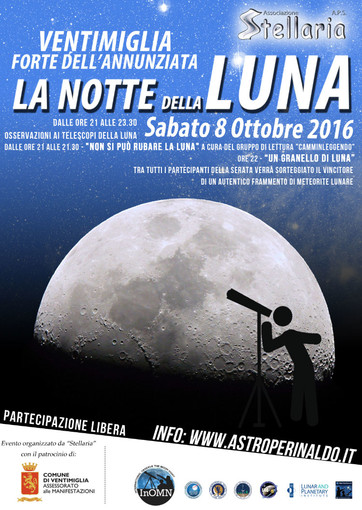 Ventimiglia: domani sera al Forte dell'Annunziata torna l'appuntamento con 'La notte della Luna' Ventimiglia: domani sera al Forte dell'Annunziata torna l'appuntamento con 'La notte della Luna'