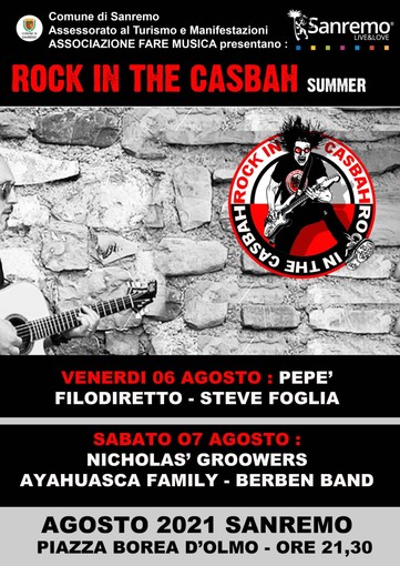 Sanremo, questa sera la ‘prima’ di Rock in the Casbah 2021. Sul palco di piazza Borea d’Olmo: Pepè, Filodiretto e Steve Foglia (Video)