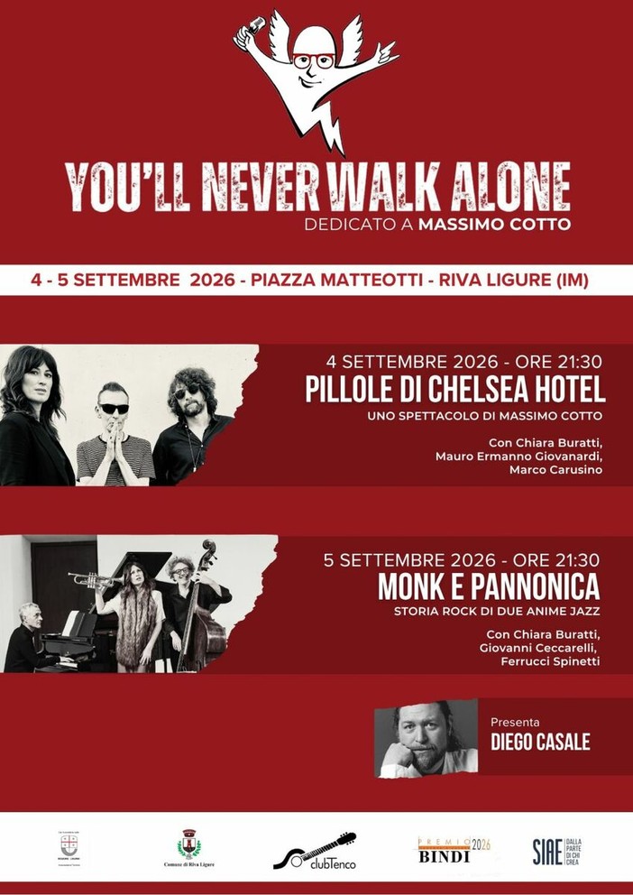 Riva Ligure ricorda Massimo Cotto con la seconda edizione di "You’ll Never Walk Alone" Riva Ligure ricorda Massimo Cotto con la seconda edizione di "You’ll Never Walk Alone"