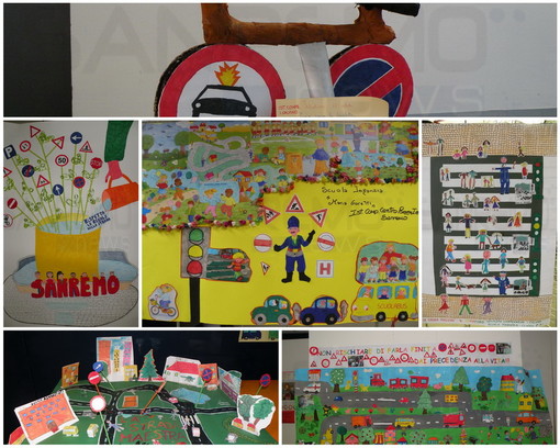 Sanremo: allestita la mostra con i lavori degli studenti per 'La Strada Maestra' con la Polizia Municpale