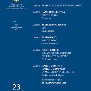 Vallecrosia: oggi pomeriggio torna la rassegna "Terra di mare, di fiori... e di scrittori" Vallecrosia: oggi pomeriggio torna la rassegna "Terra di mare, di fiori... e di scrittori"