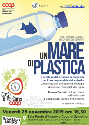 Settimana Europea per la Riduzione dei Rifiuti: alla Coop di Sanremo l’incontro ‘Un Mare di Plastica’ con I Deplasticati