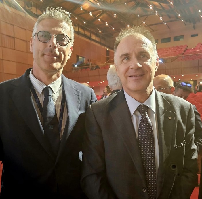 Il presidente di Confindustria Imperia Luciano Tesorini con il presidente di Confindustria nazionale Emanuele Orsini