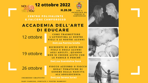 ‘Accademia dei genitori e degli insegnanti’, un incontro a cura dello lo sportello di ascolto Noi4You con la collaborazione del Comune di Camporosso ‘Accademia dei genitori e degli insegnanti’, un incontro a cura dello lo sportello di ascolto Noi4You con la collaborazione del Comune di Camporosso