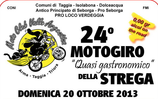 Valle Argentina: domenica prossima tutti in moto per la 25a edizione del 'Motogiro della Strega' Valle Argentina: domenica prossima tutti in moto per la 25a edizione del 'Motogiro della Strega'