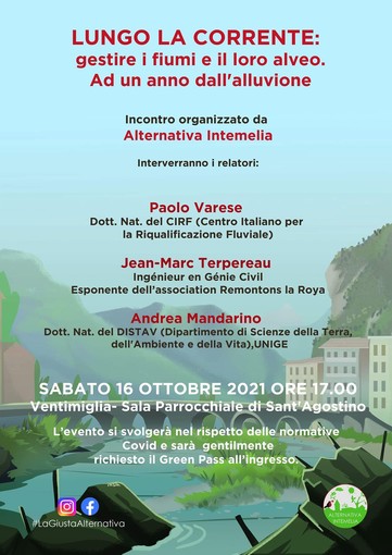 Nel ricordo dell'alluvione 2020 Alternativa Intemelia organizza un incontro sulla gestione degli alvei fluviali