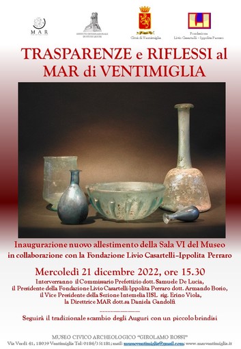Ventimiglia: mercoledì 21 auguri di Natale al MAR con il nuovo allestimento della Sala VI Ventimiglia: mercoledì 21 auguri di Natale al MAR con il nuovo allestimento della Sala VI