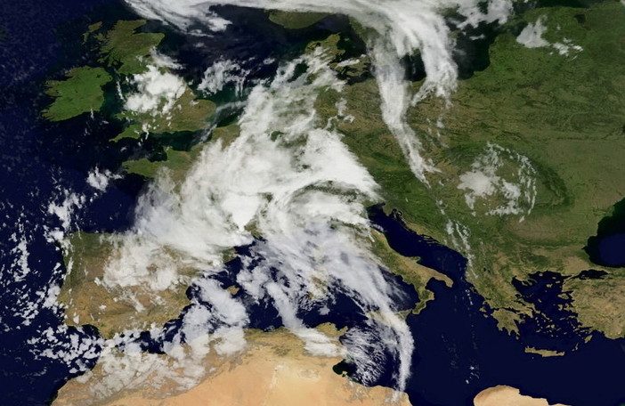 La foto del Meteosat alle 18.30