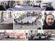 Sanremo: partiti della sinistra e associazioni con un lungo bandierone per dire un secco 'NO' alla guerra (Foto e Video)