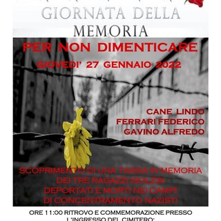 Isolabona onora la Giornata della Memoria con una targa per Lindo Cane, Federico Ferrari e Alfredo Gavino