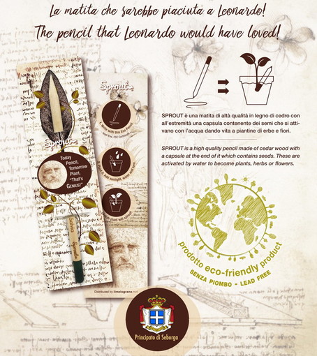 Per i 500 anni dalla morte di Leonardo da Vinci il gruppo Visitseborga e il Principato di Seborga propongono la matita che fiorisce