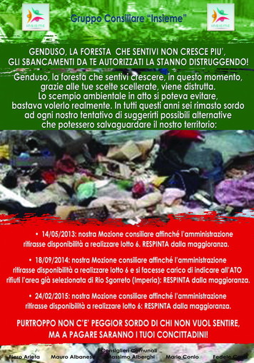 Taggia: Lotto 6 di Collette Ozotto, nuovo intervento dei consiglieri di opposizione del gruppo 'Insieme' Taggia: Lotto 6 di Collette Ozotto, nuovo intervento dei consiglieri di opposizione del gruppo 'Insieme'