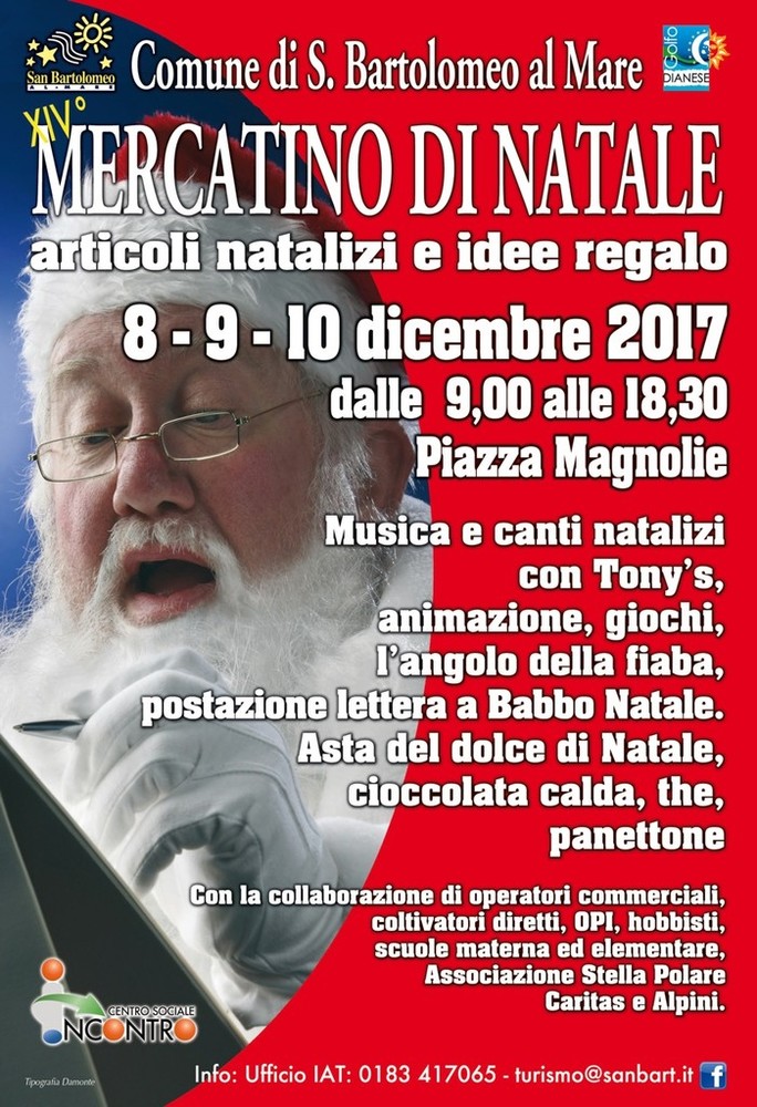San Bartolomeo al Mare si prepara per il mercatino di Natale da venerdì 8 in piazza Magnolie San Bartolomeo al Mare si prepara per il mercatino di Natale da venerdì 8 in piazza Magnolie