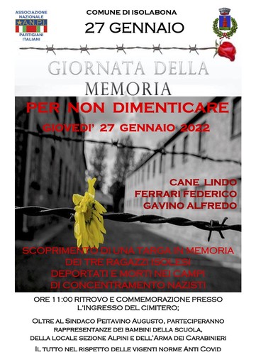 Isolabona onora la Giornata della Memoria con una targa per Lindo Cane, Federico Ferrari e Alfredo Gavino