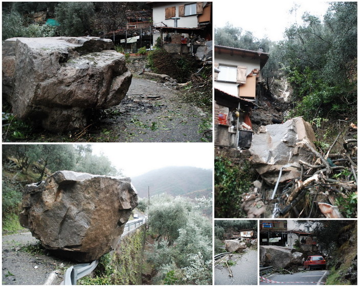 L'incredibile masso caduto e dietro la villetta L'incredibile masso caduto e dietro la villetta