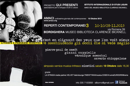 ‘E’ socchiudendo gli occhi che si vede meglio’: da domani la mostra al Clarence Bicknell di Bordighera ‘E’ socchiudendo gli occhi che si vede meglio’: da domani la mostra al Clarence Bicknell di Bordighera