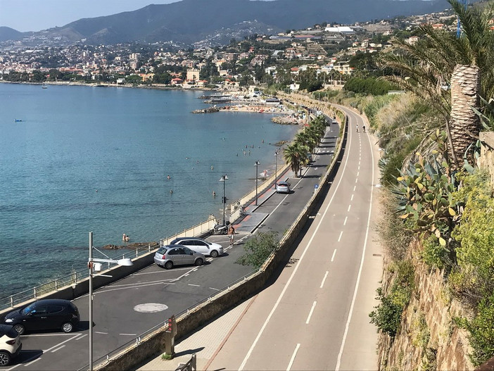 La pista ciclabile a Sanremo, zona Tre Ponti