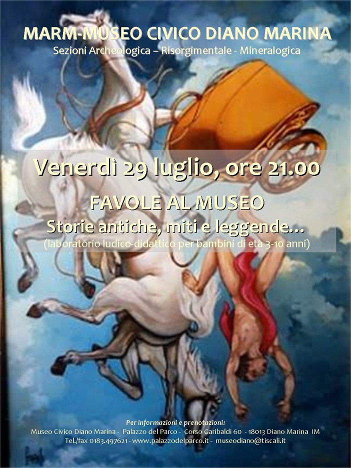 Diano Marina: visite guidate e laboratori didattici per i più piccoli al Museo Civico