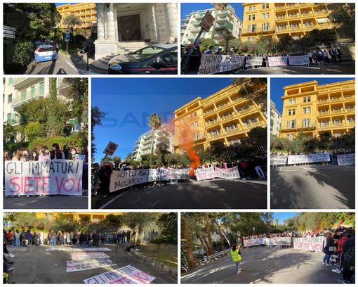 Sanremo: protesta degli studenti, striscioni contro il poco preavviso per le prove scritte alla maturità (Foto e Video)