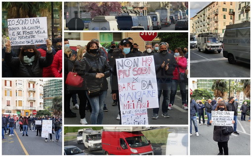 Molti ambulanti della nostra provincia questa mattina alla manifestazione di protesta a Savona (Foto e Video)