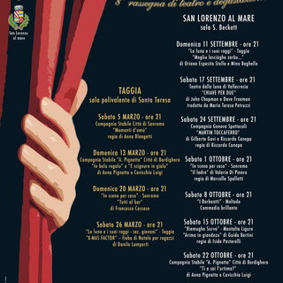 Taggia: domani sera termina la rassegna 'Il Gusto del Teatro'