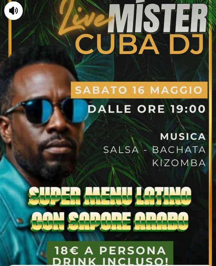 Salsa, bachata, kizomba e musica live con Mister Cuba Dj Salsa, bachata, kizomba e musica live con Mister Cuba Dj