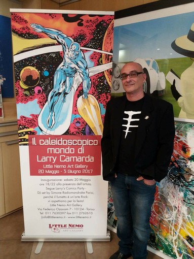 Larry Camarda all'inaugurazione della mostra
