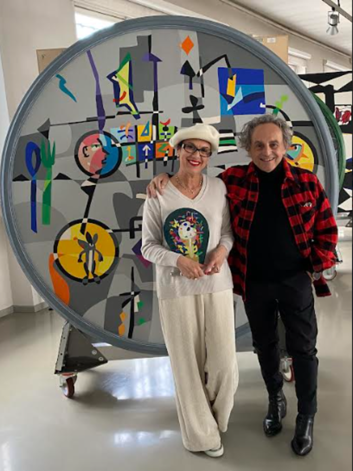 Monia Malinpensa e il Maestro Ugo Nespolo