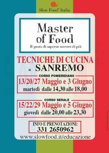 Sanremo: da giovedì prossimo alla Villa Ormond serie di lezioni sulle tecniche 'Master of Food' Sanremo: da giovedì prossimo alla Villa Ormond serie di lezioni sulle tecniche 'Master of Food'