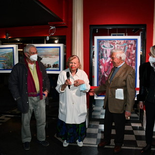 Sanremo: inaugurata oggi pomeriggio al 'Whisky a Go Go' la mostra della pittrice Milly Miola (Foto)