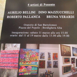Bordighera: da sabato prossimo all'oratorio di San Bartolomeo la mostra di quattro artisti del ponente