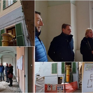 Vallebona, sopralluogo dell’assessore regionale Scajola a cantiere di rigenerazione urbana: "200mila euro per il recupero di spazi espositivi” (Foto e video)