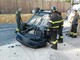 Sanremo: si capotta con l'auto in via Gabriele D'Annunzio, giovane riporta lievi ferite ma danneggia un camion (Foto)