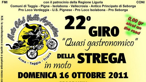 Taggia: tutto pronto per il 22° 'Motogiro della Strega' che si svolge il 16 ottobre