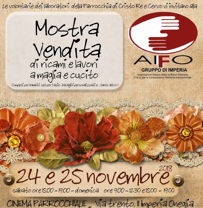 Imperia: con gli 'Amici di Raoul Follereau l'annuale mostra e vendita in occasione della Festa di Cristo Re