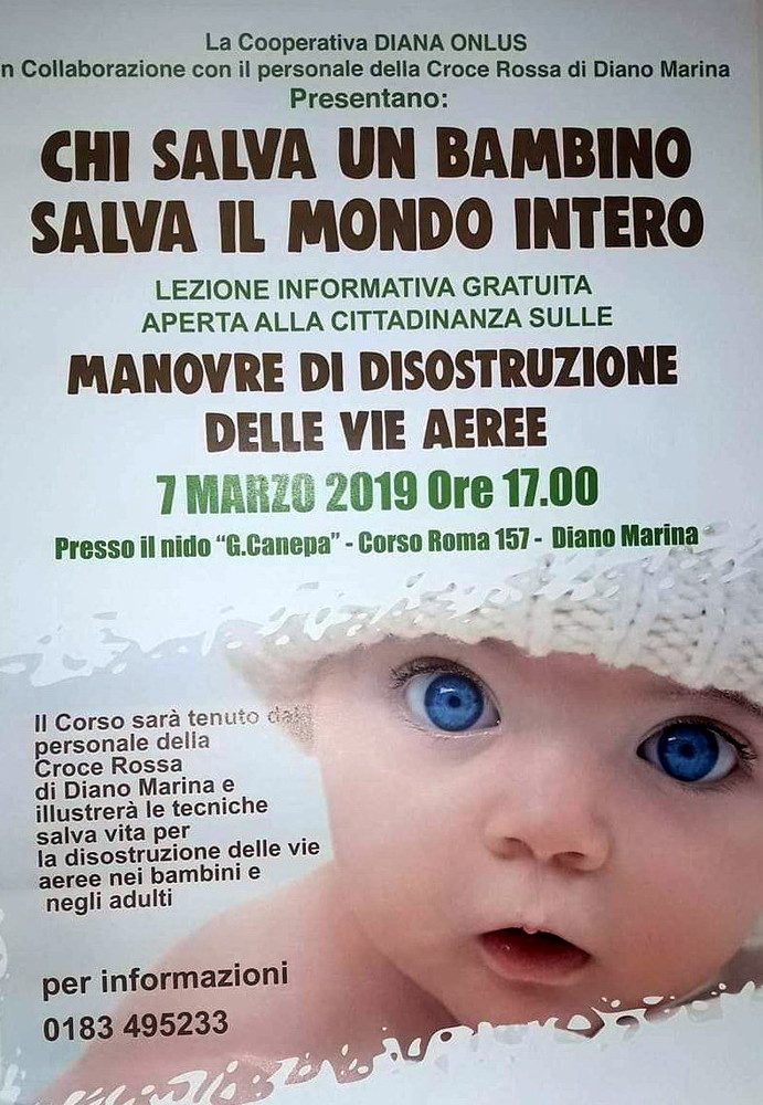 Diano Marina: oggi al Nido d’Infanzia G. Canepa, lezione informativa sulle 'Manovre Salvavita pediatriche e sonno sicuro'