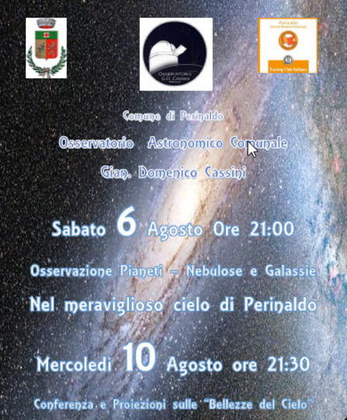 Perinaldo: all’Osservatorio doppio appuntamento per riscoprire le bellezze del nostro cielo