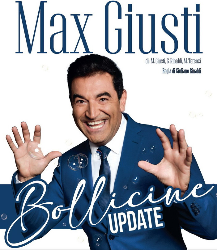 Max Giusti al Teatro Ariston con “Bollicine – updatE”: risate, musica e confessioni dal vivo a Sanremo Max Giusti al Teatro Ariston con “Bollicine – updatE”: risate, musica e confessioni dal vivo a Sanremo