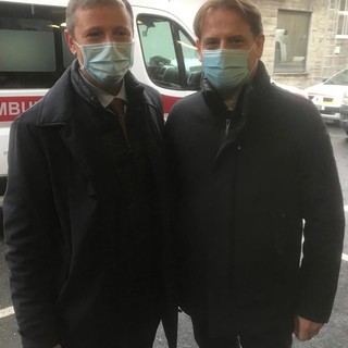 L'assessore Marco Scajola con Ettore Guazzoni, presidente della Croce Rossa Sanremo