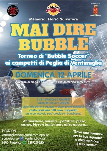 Ventimiglia: domenica 12 aprile il torneo di calcetto 'Mai dire Bubble' intitolato a Salvatore Florio