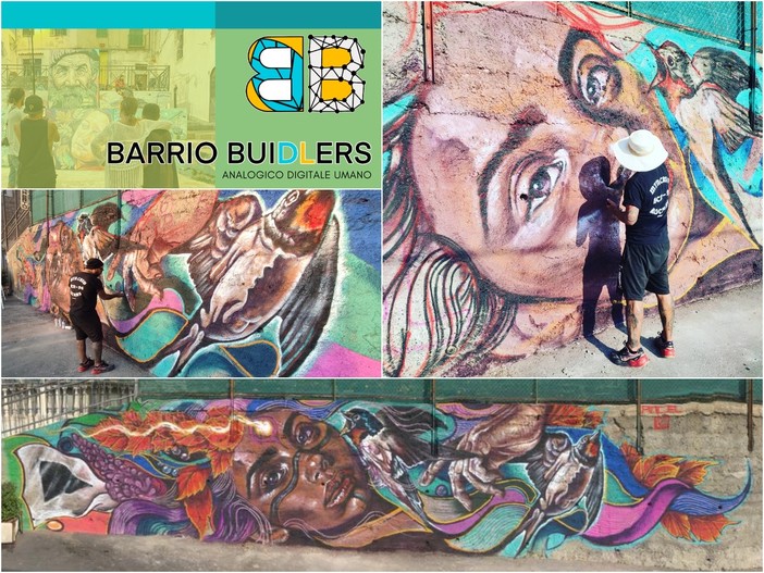 Sanremo: ‘Barrio buidlers’ e ‘Bussanarte’ regalano un nuovo murales alle porte di Bussana Vecchia (Foto)
