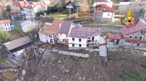 Monesi e Piaggia viste dall’alto dopo la frana, le immagini dal drone dei Vigili del Fuoco (foto e video)